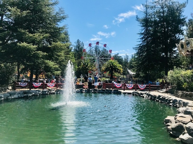 Pond with fountain