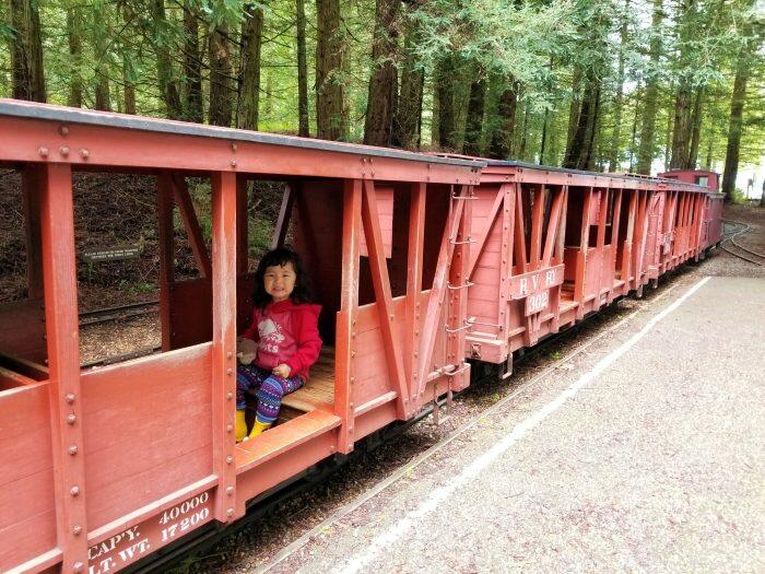 child on train ride