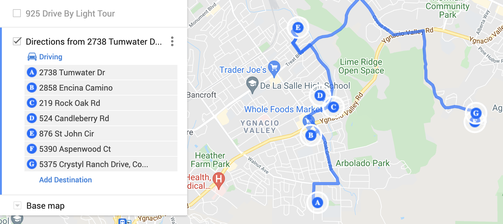 A Driving Christmas Light Tour of Walnut Creek and Concord 510 Families