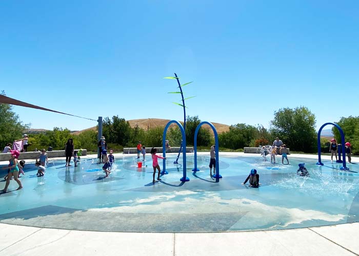 Splash Pad and children from a distance