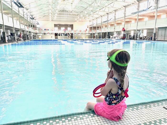 child at pool