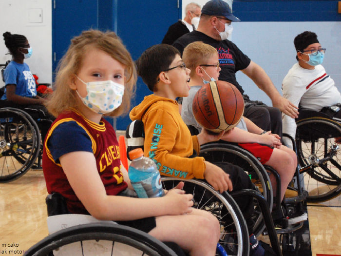 BORP youth basketball players in wheelchairs