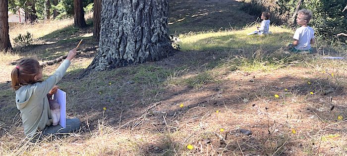 Homeschoolers in nature with OWLS program